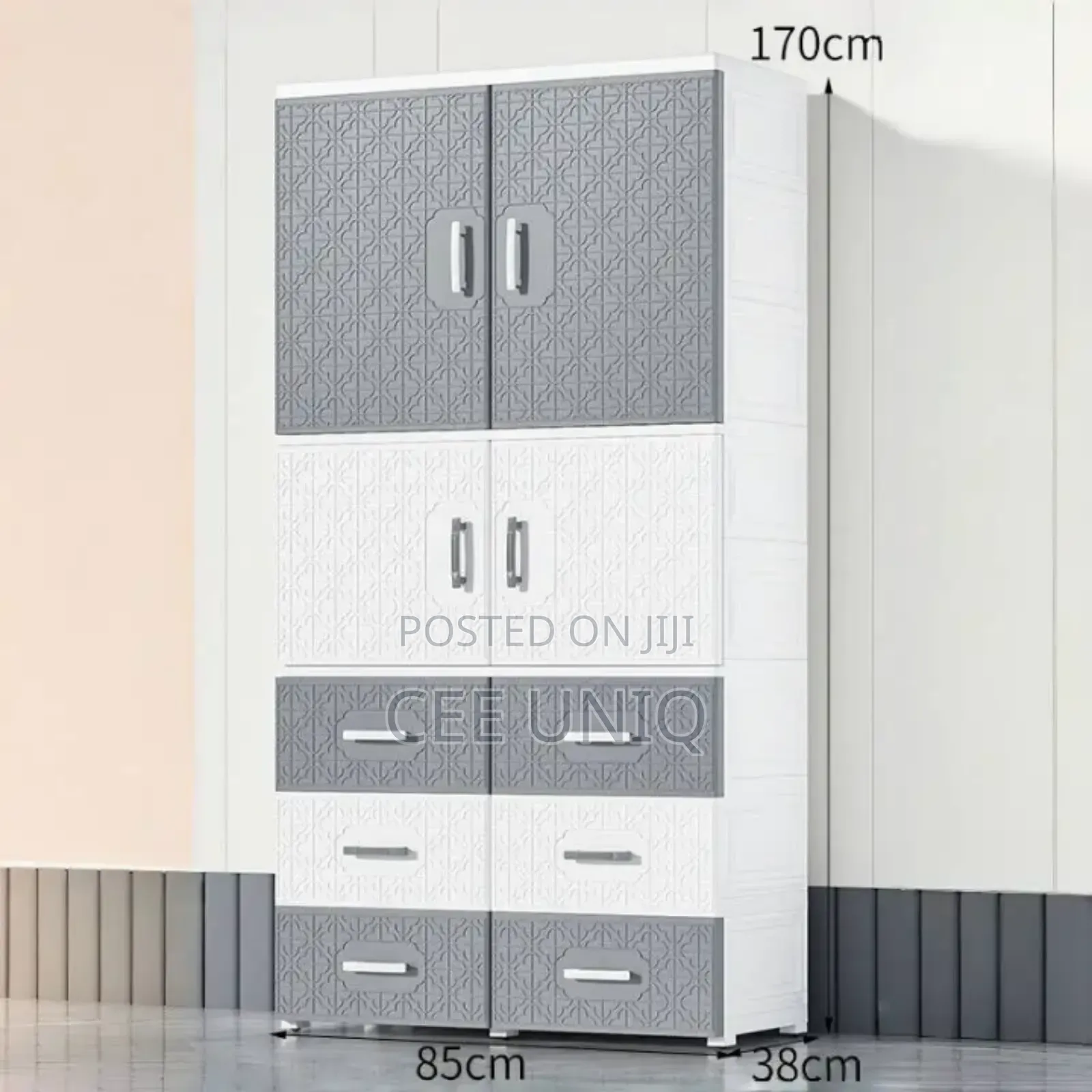 Double Door Open Baby Plastic Clothes Wardrobe
