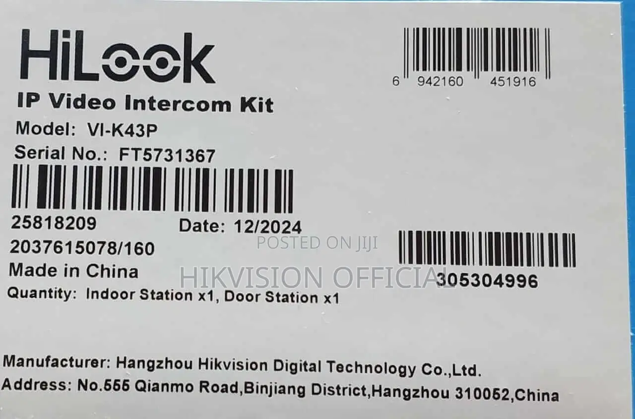 Ip Video Intercom Kit-Hilook