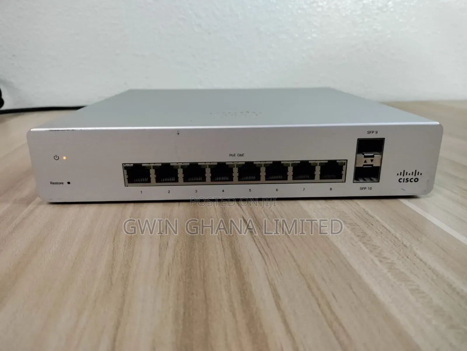 Cisco Meraki 8port Gigabit Poe Cloud Manged Switch 2sfp