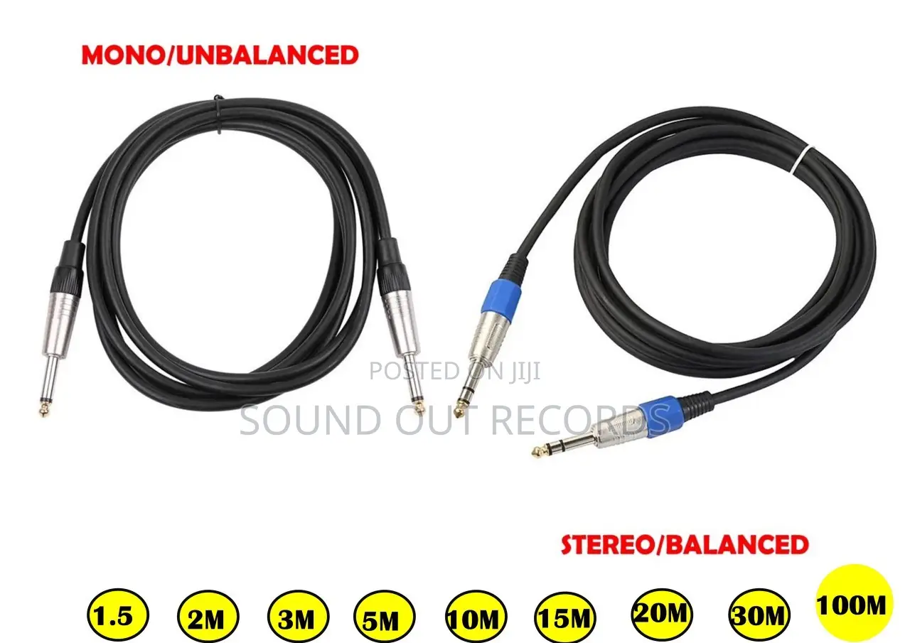 Professional High Quality Jack to Jack (Mono/Stereo) Cables
