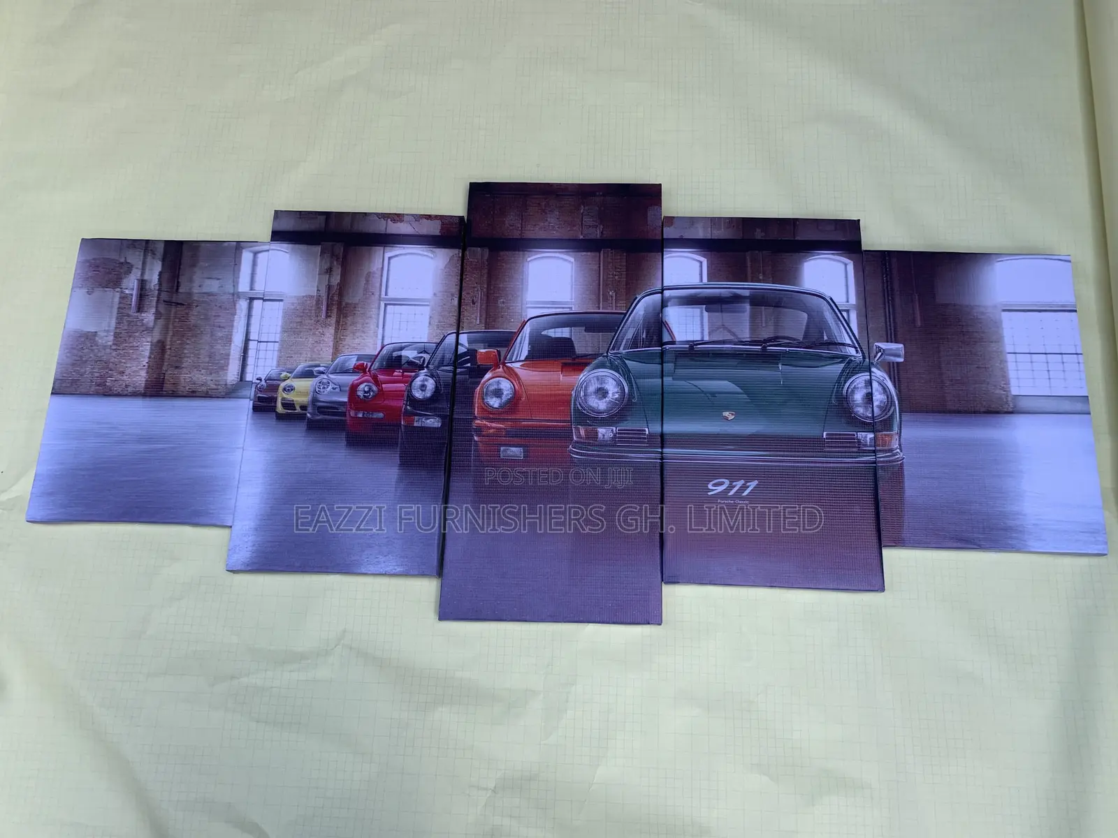 Porches Colorful Car 3d Wall Arts Canvas Frame Decor