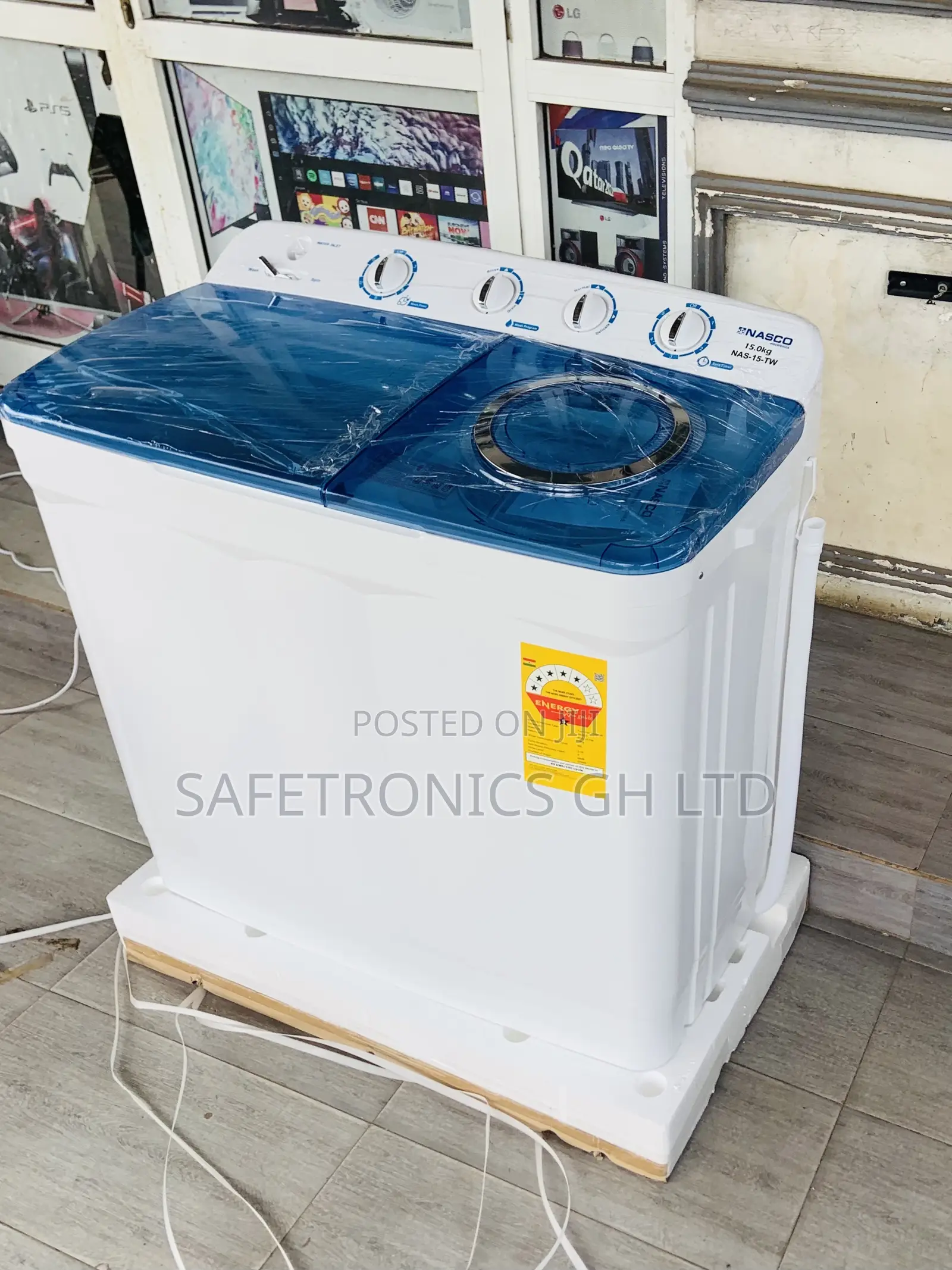 Secure Blue/White Nasco 15kg Topload Semiauto Washer