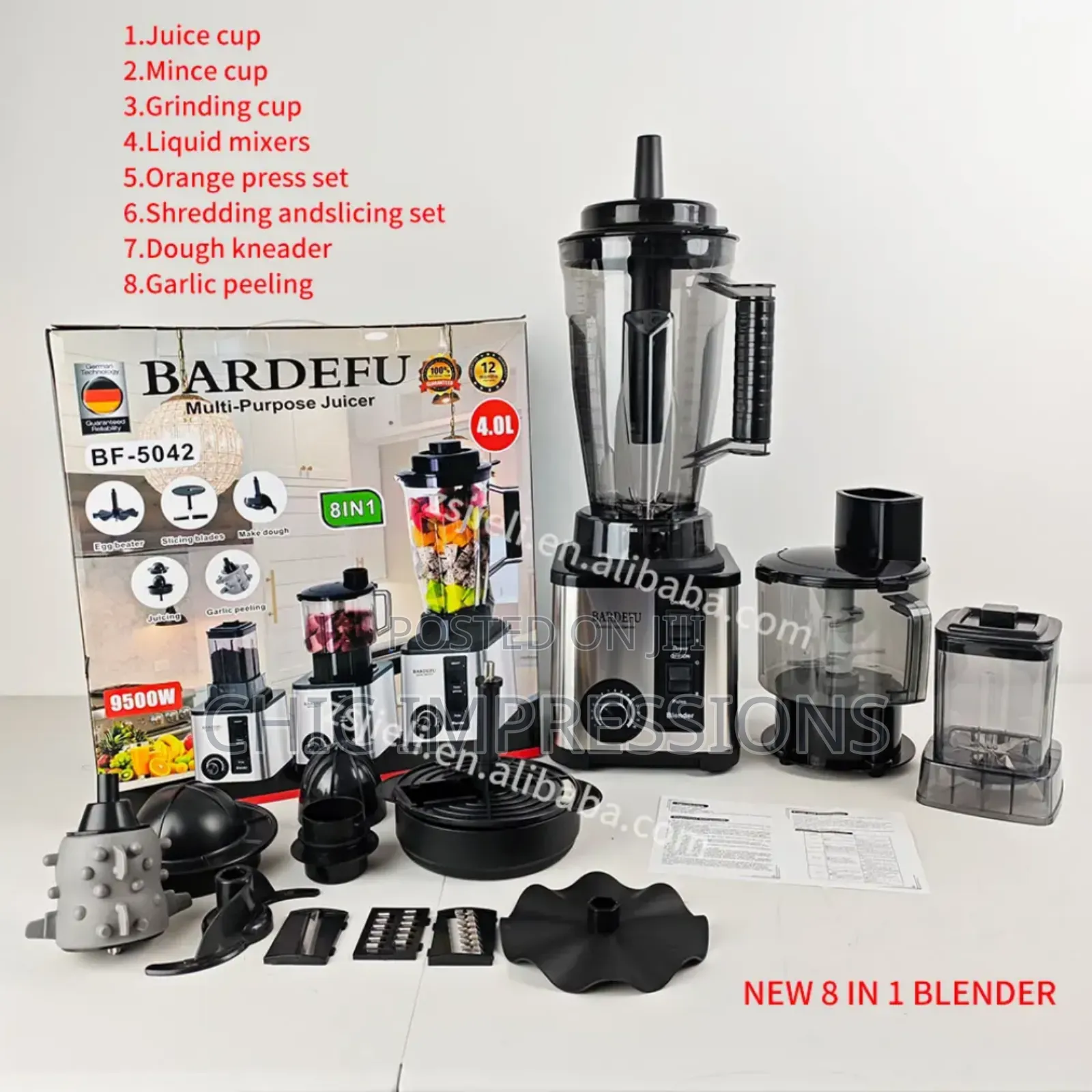 8 in 1 Bardefu Food Processor