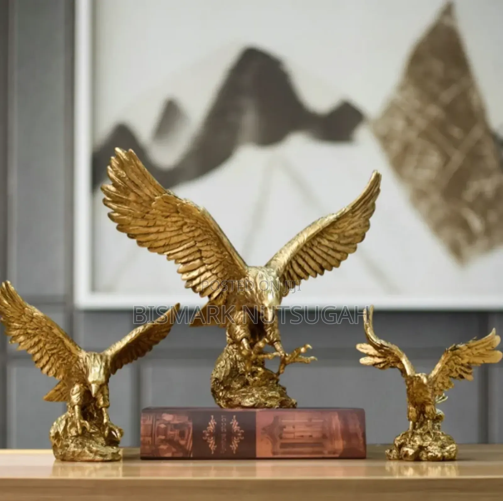 Eagle Golden Sculpture Statues Room Decor