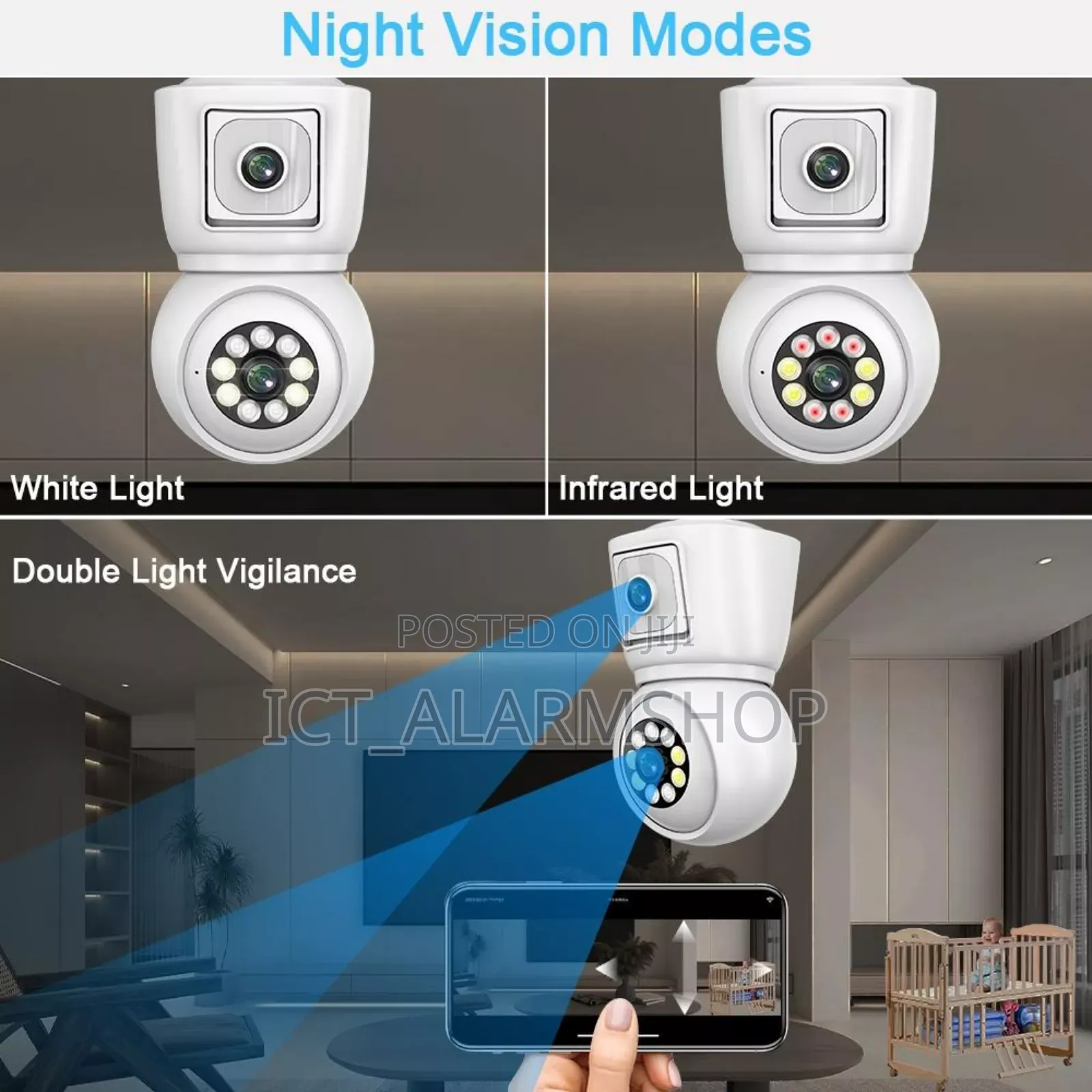 Night Vision Bulb Wifi PTZ