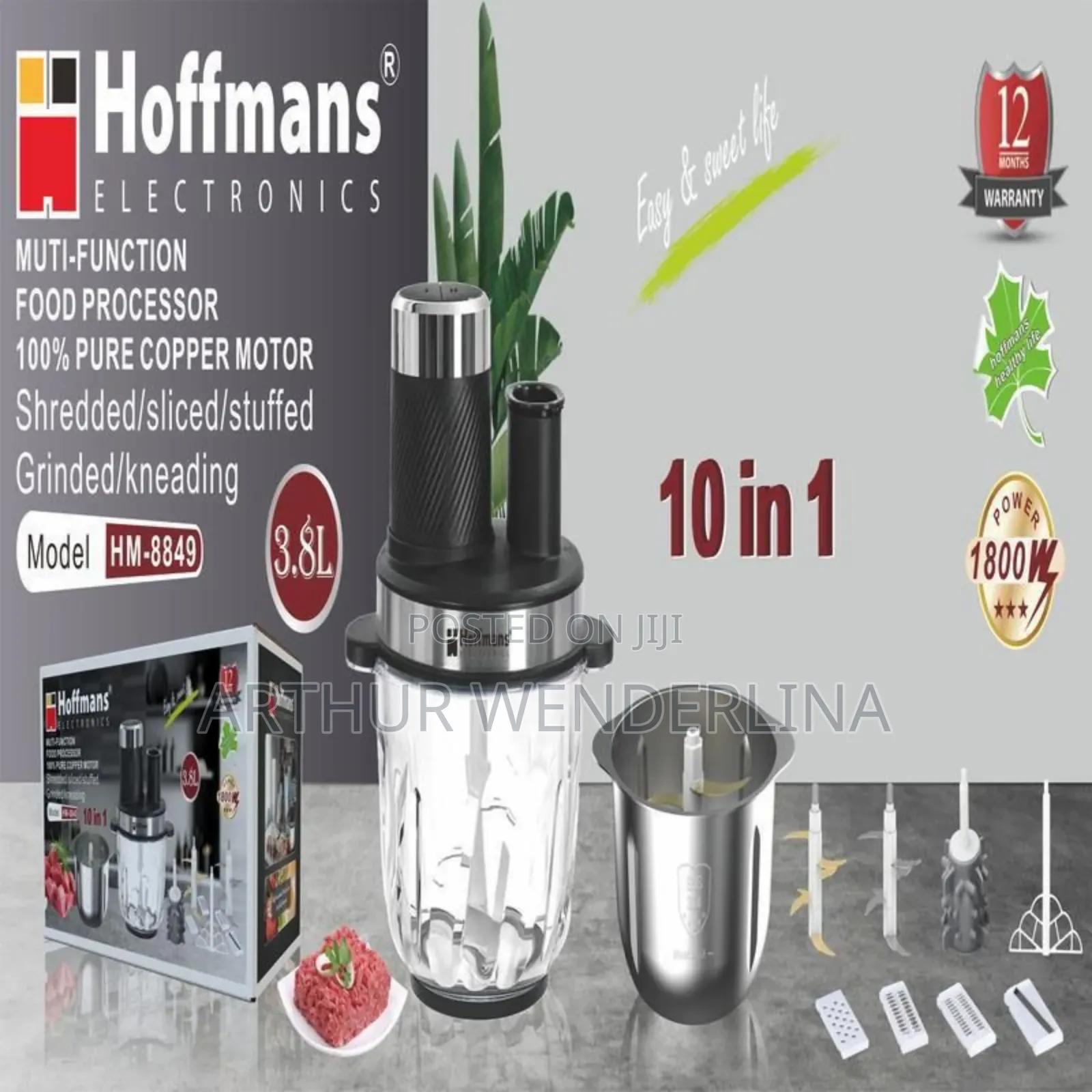 Hoffman 10 in 1 Blender. (3.8liters)