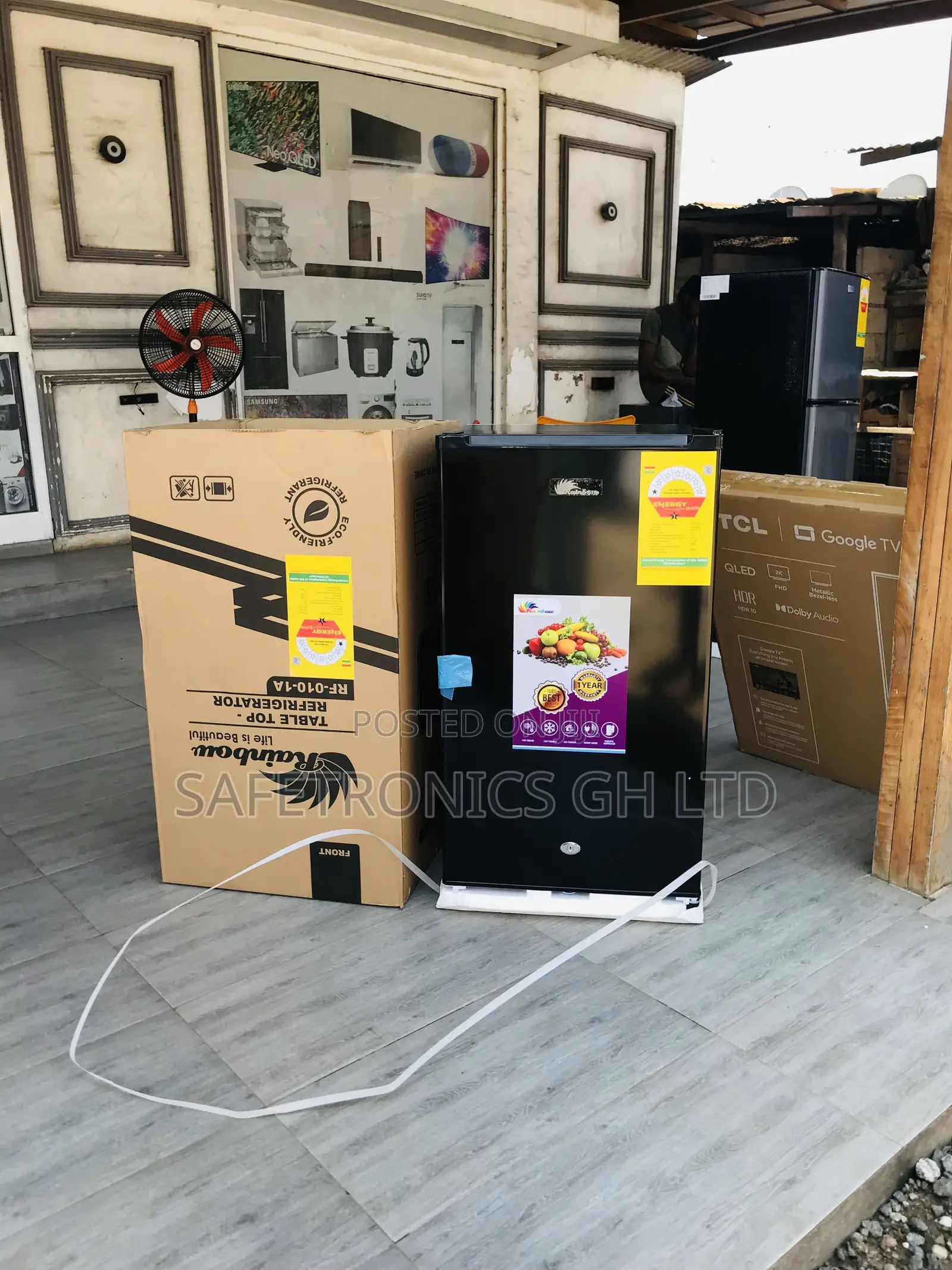 Rainbow 80l Black Topfreezer Singledoor Tabletop Fridge