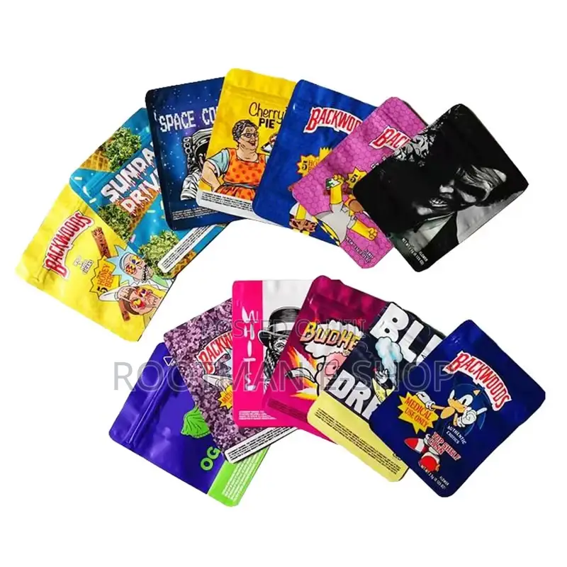 50pcs Mylar Bags Smell Proof Aluminum Foil Stand Pouch 3.5g