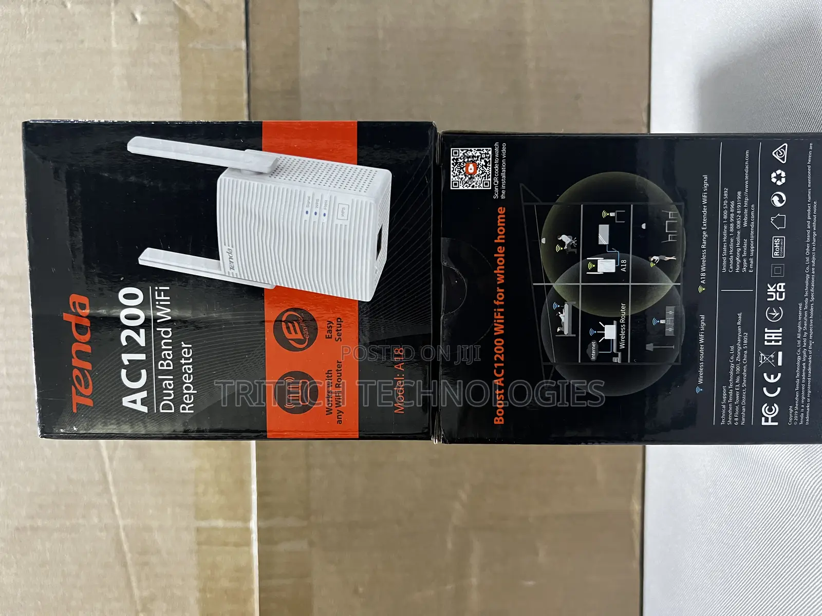 Tenda A18 Wi-Fi Range Extender Gigabit Repeater Ac1200