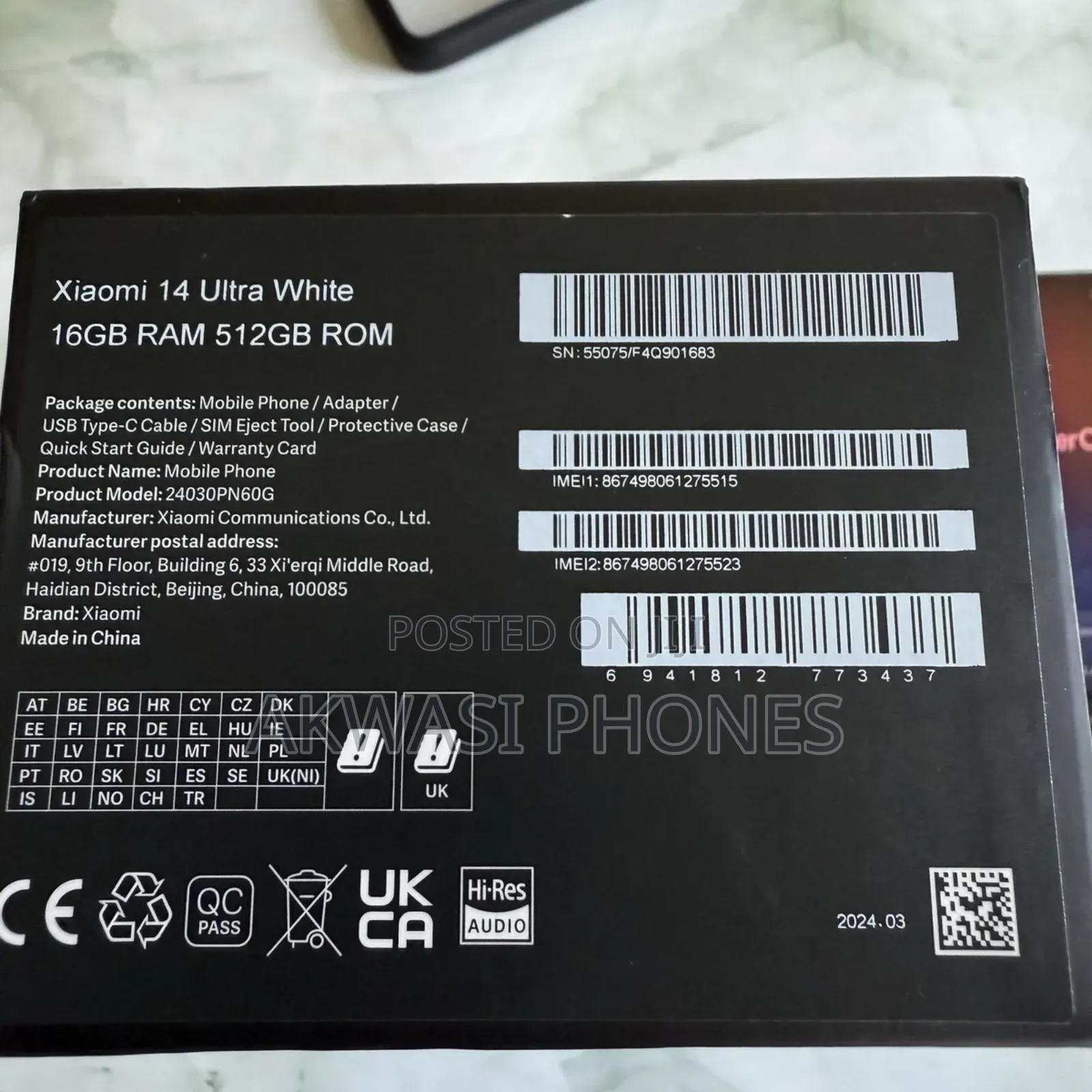 New Xiaomi 14 Ultra 512 GB White
