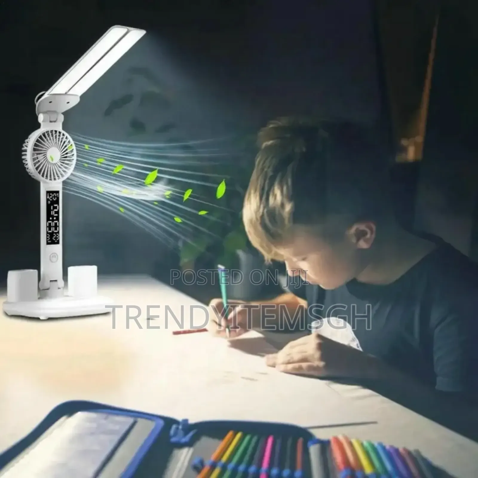 Multifunctional Modern Foldable Desk Table Lamp With Fan