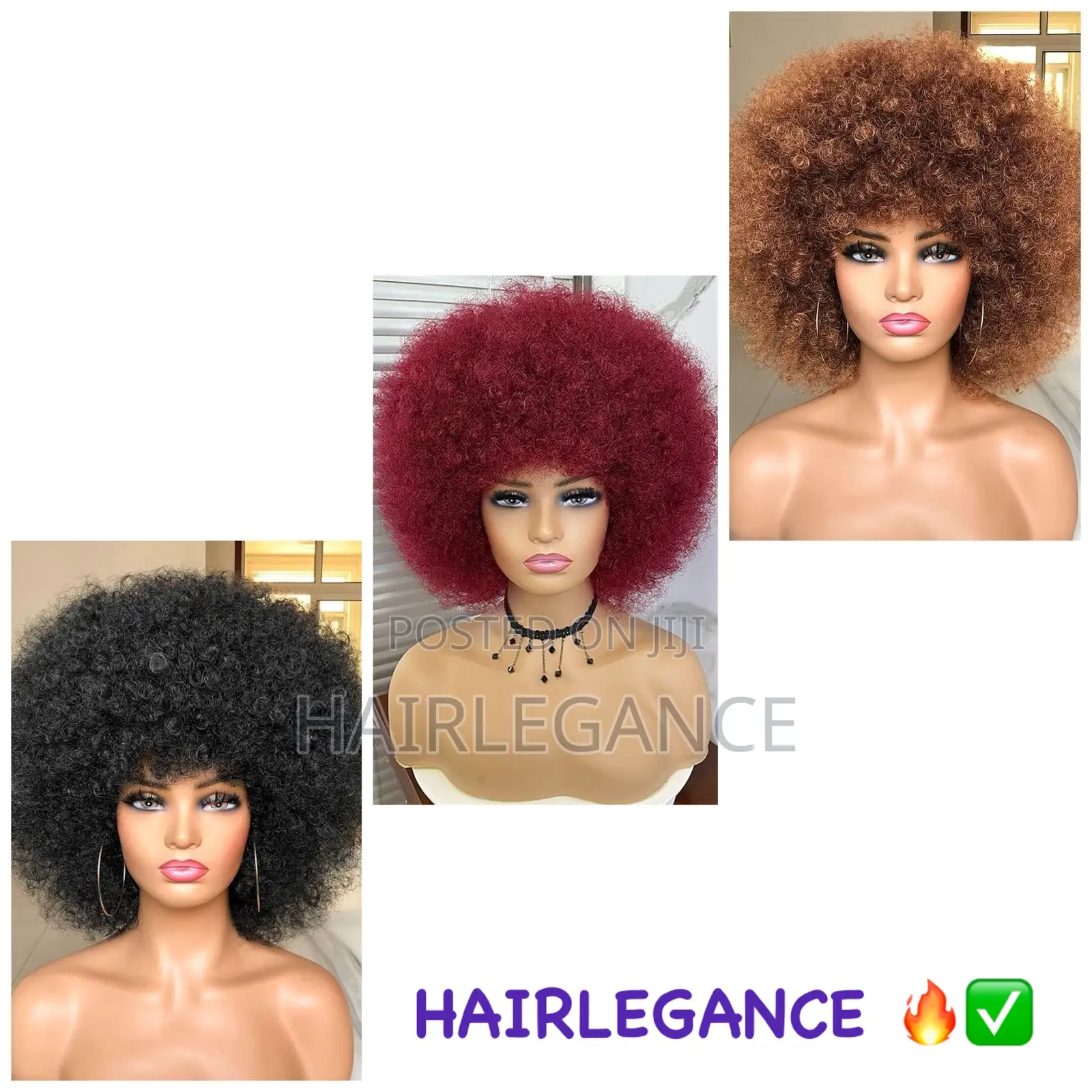 Afro Full Wig Unit in All 3 Colors
