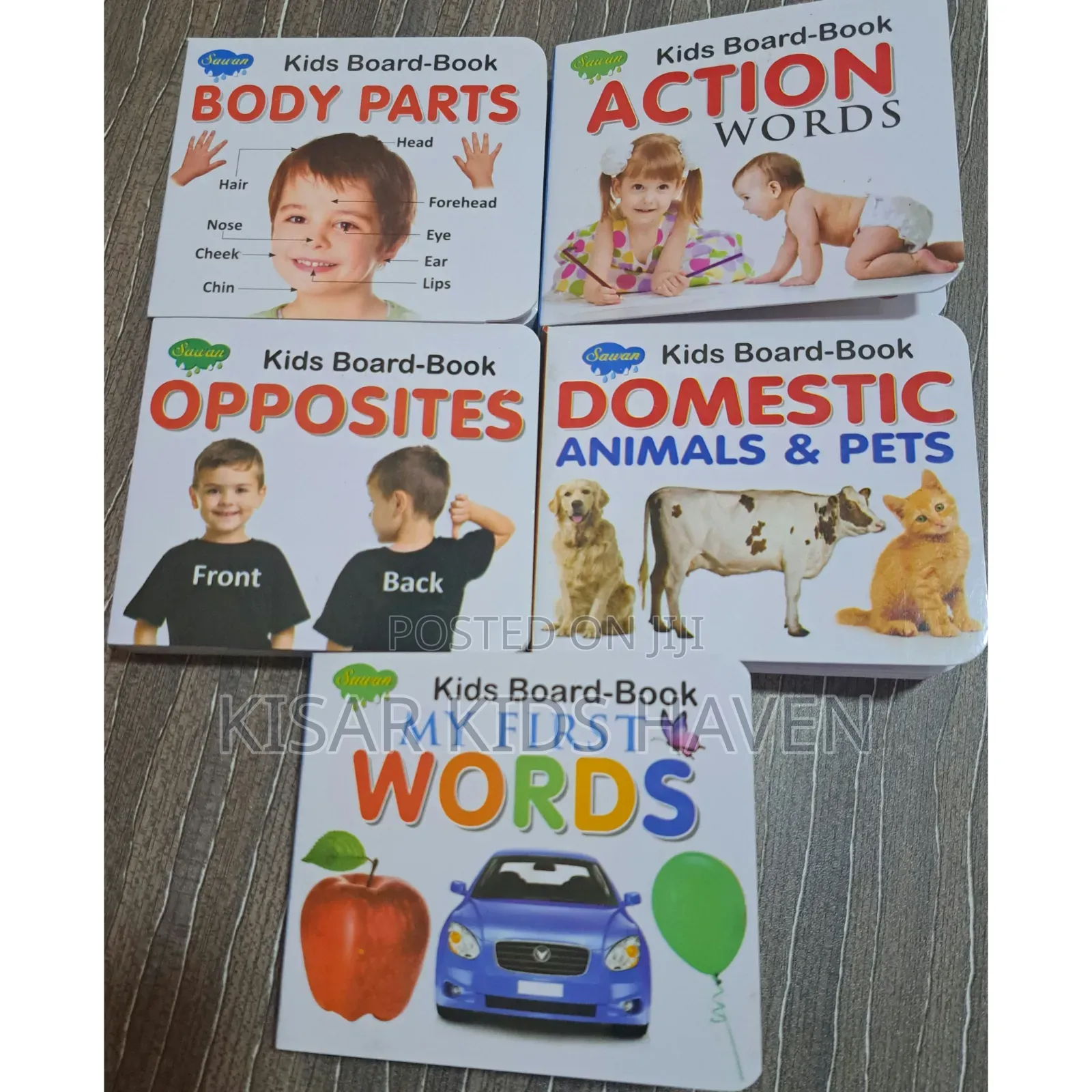 5 Pieces Kids' Hard Board Paper Book 0 to 5 Years