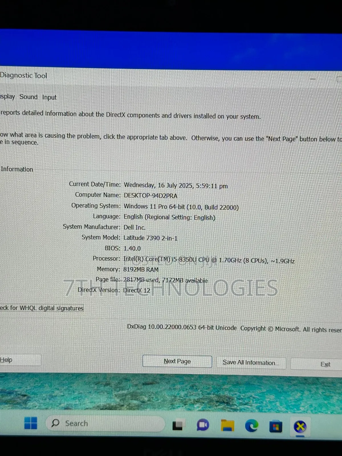 Laptop Dell Latitude 7390 8GB Intel Core I5 SSD 256GB