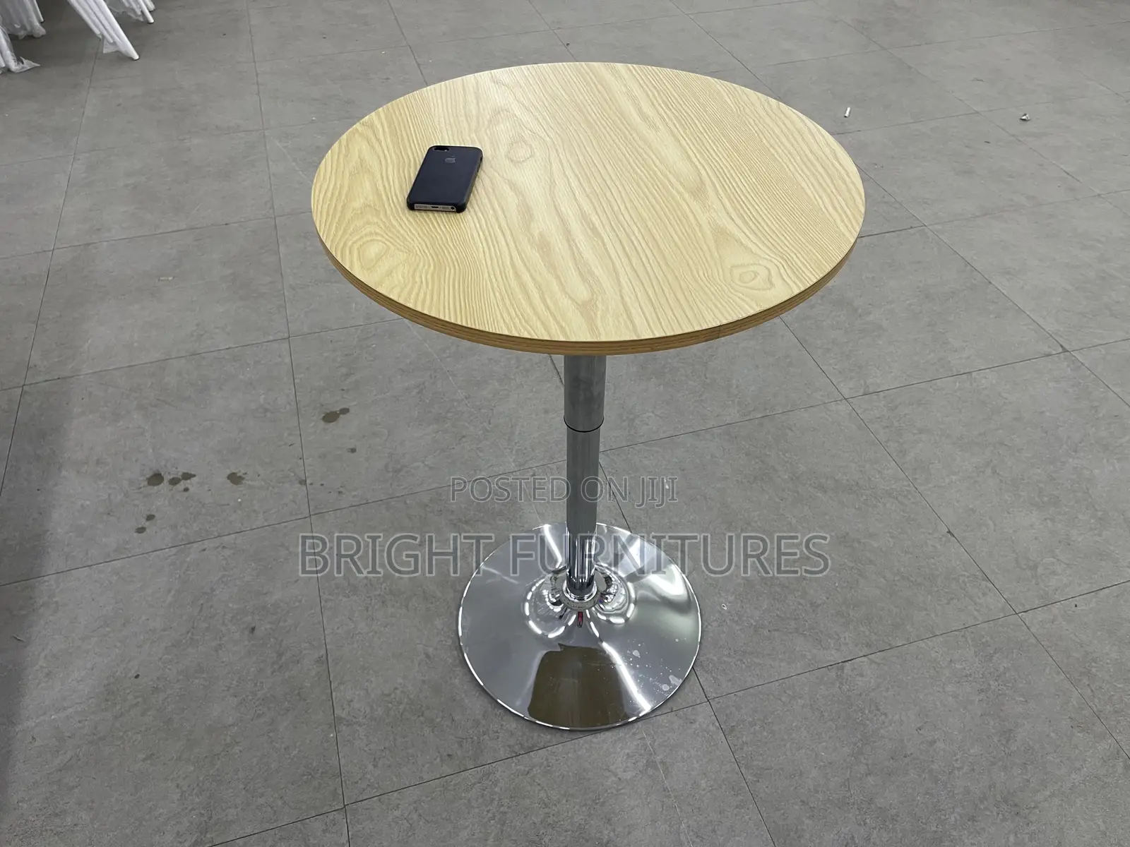 Bar Table(Adjustable ) With Two(2) Metallic Bar Stools