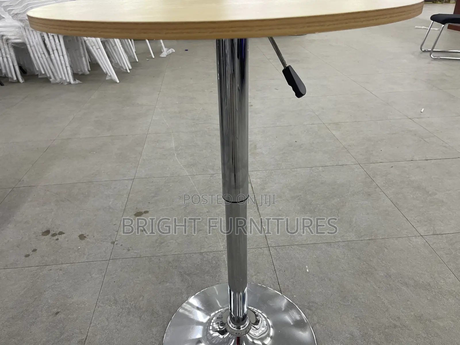 Bar Table(Adjustable ) With Two(2) Metallic Bar Stools