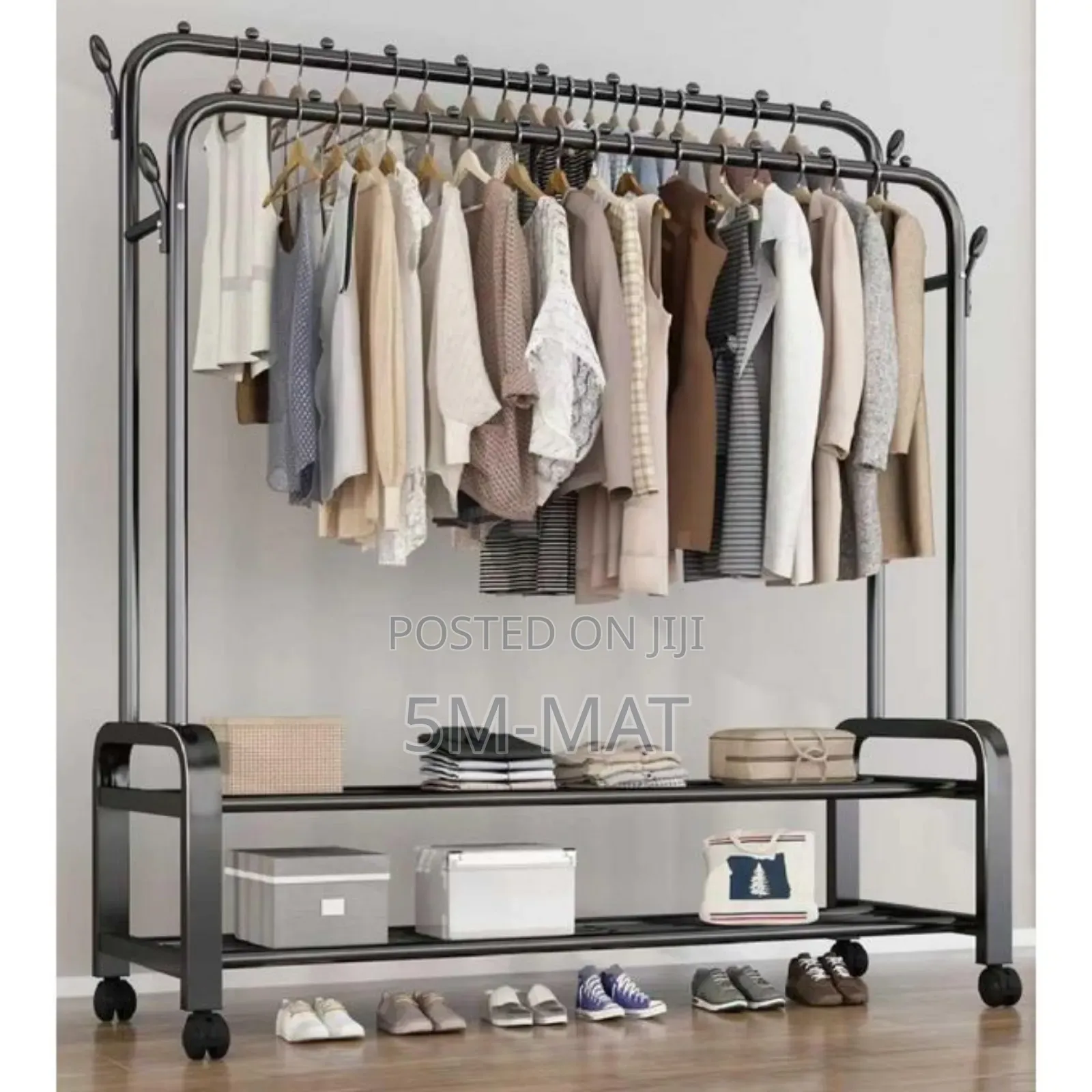 Strong Pipe Double Hanging Space Rack