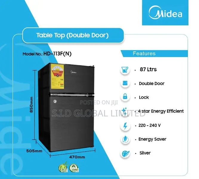 No Frost Midea 87ltrs Tabletop Fridge
