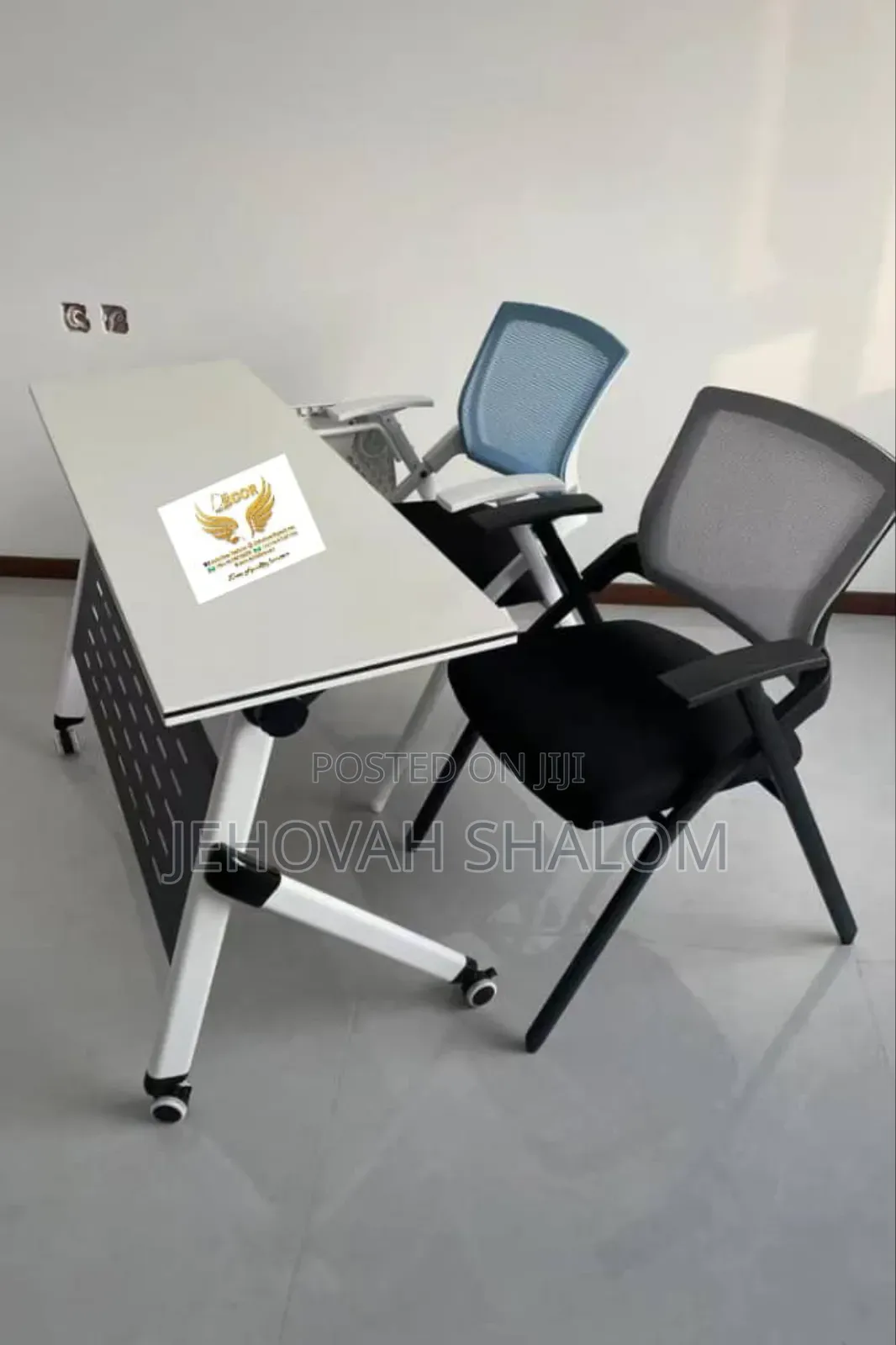 Dual Desk and Two Chairs Available for Sale