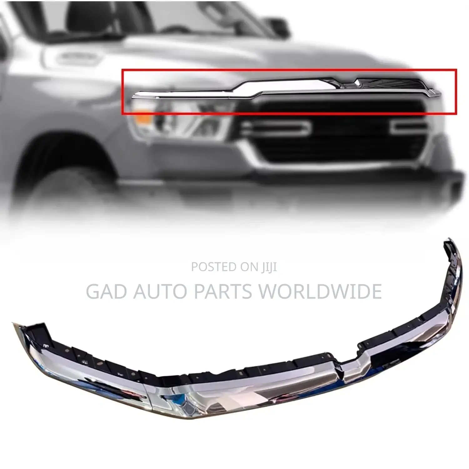 Dodge Ram1500 Grill Upper Trim Moulding Chrome 2019-2023
