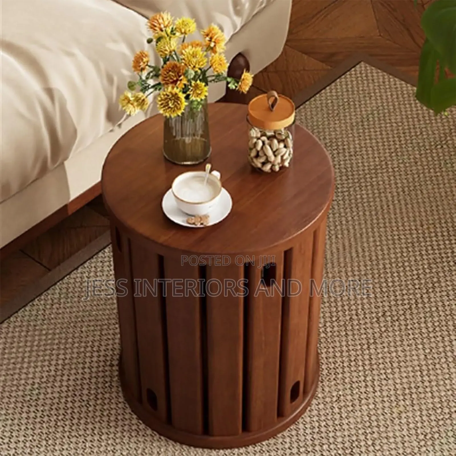 Side Table 4-in-1 Multifunctional Solid Wood