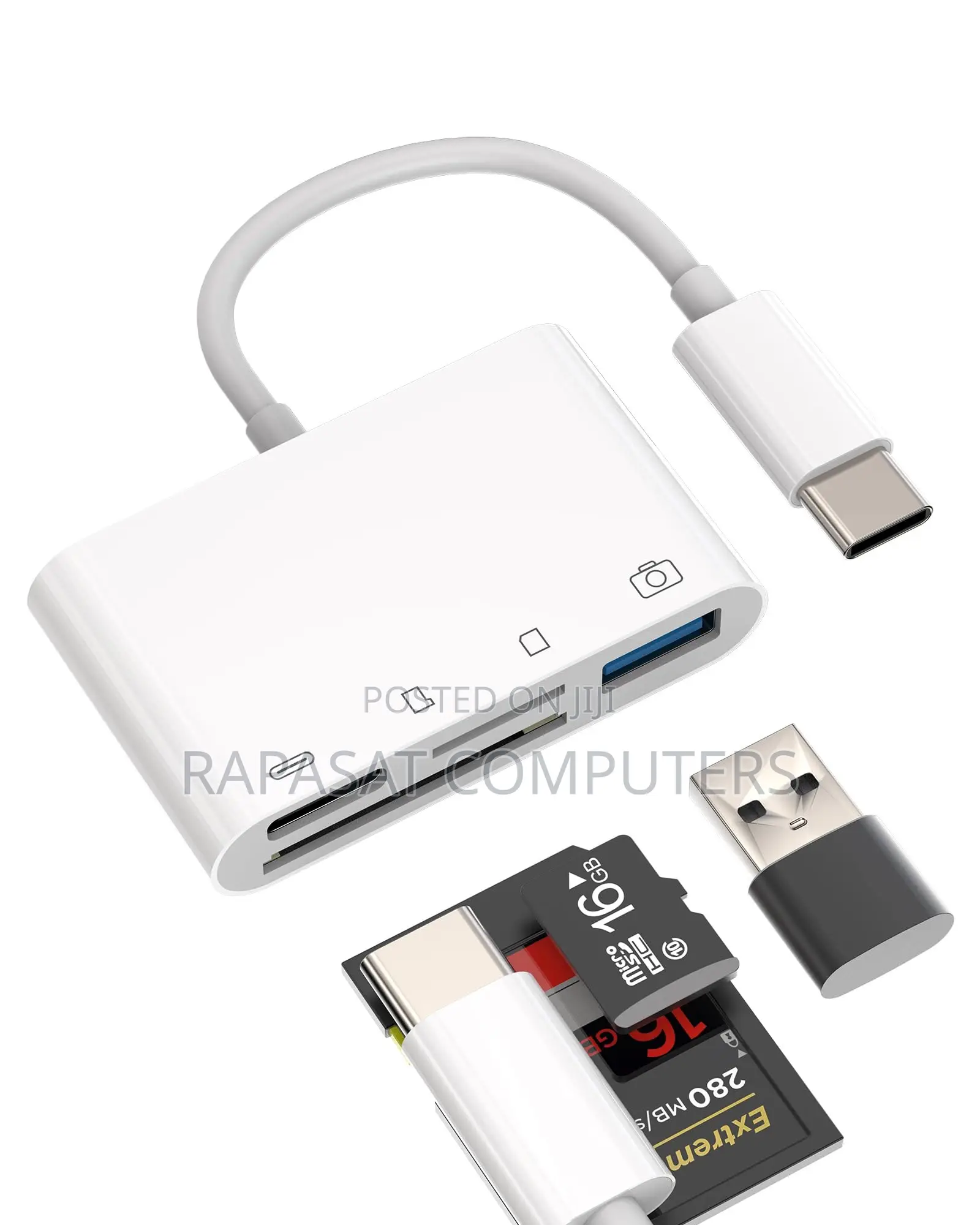 Type-C to 4-Port (Usb 3.0, Sd, Tf, Usb-C) Hub Dockin Station