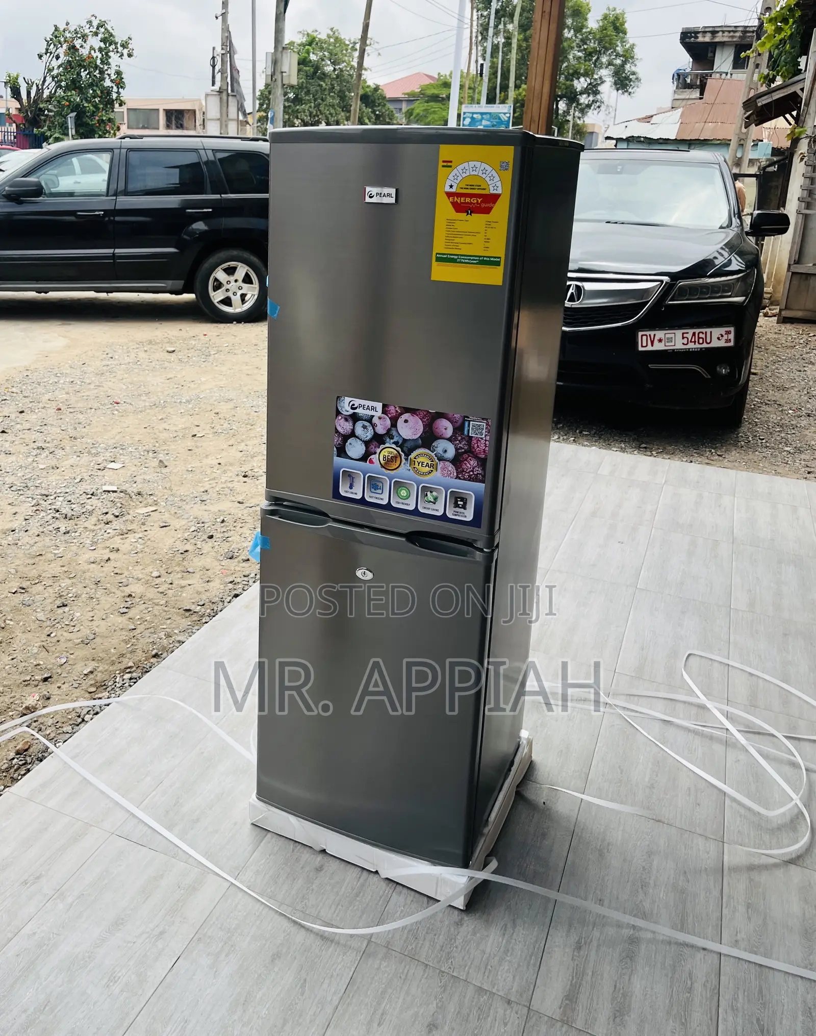 Unique Pearl Pf -217b -1a Bottom Freezer Fridge(Gray)
