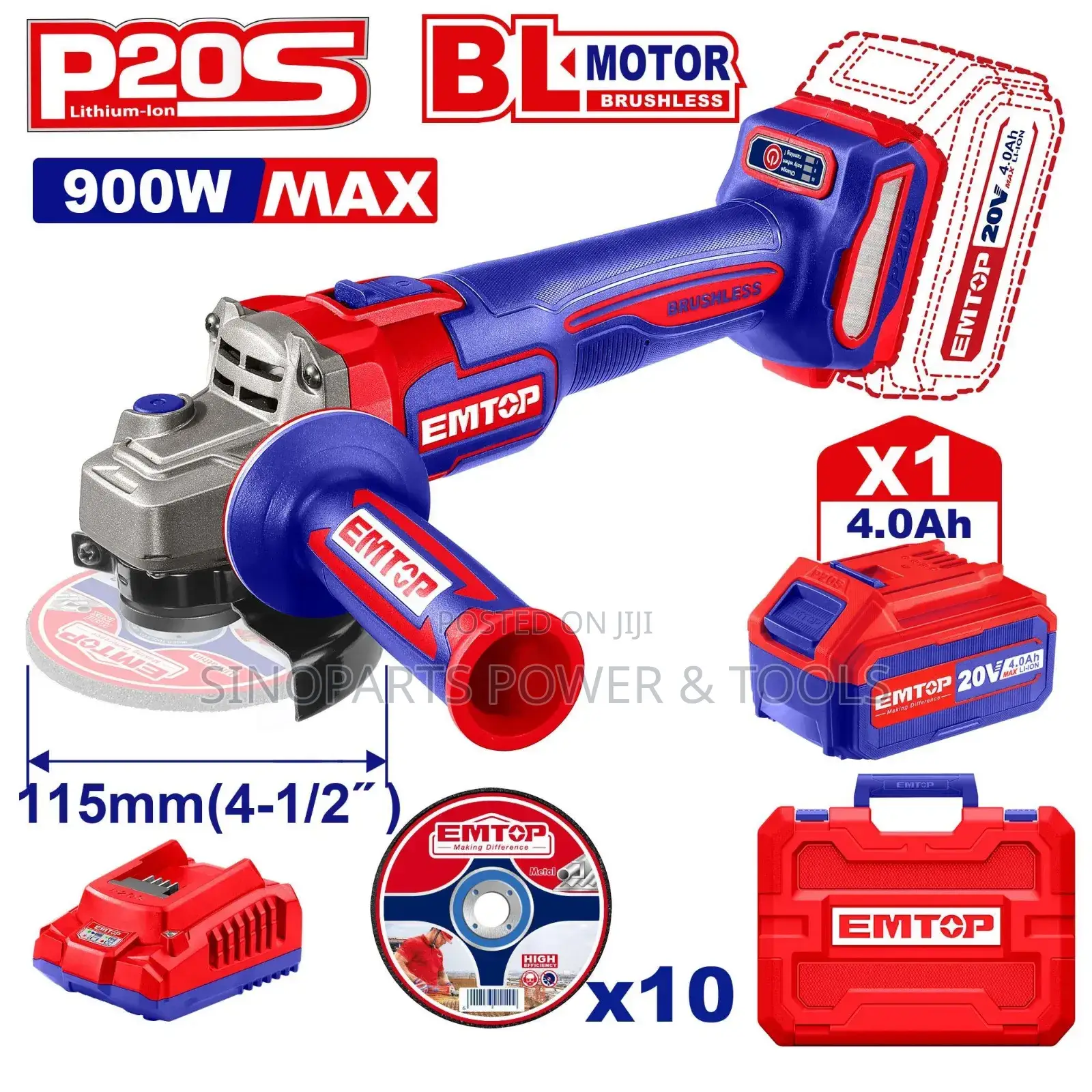 Elag211541 20v Brushless Grinder | 9000 RPM | 115mm Disc