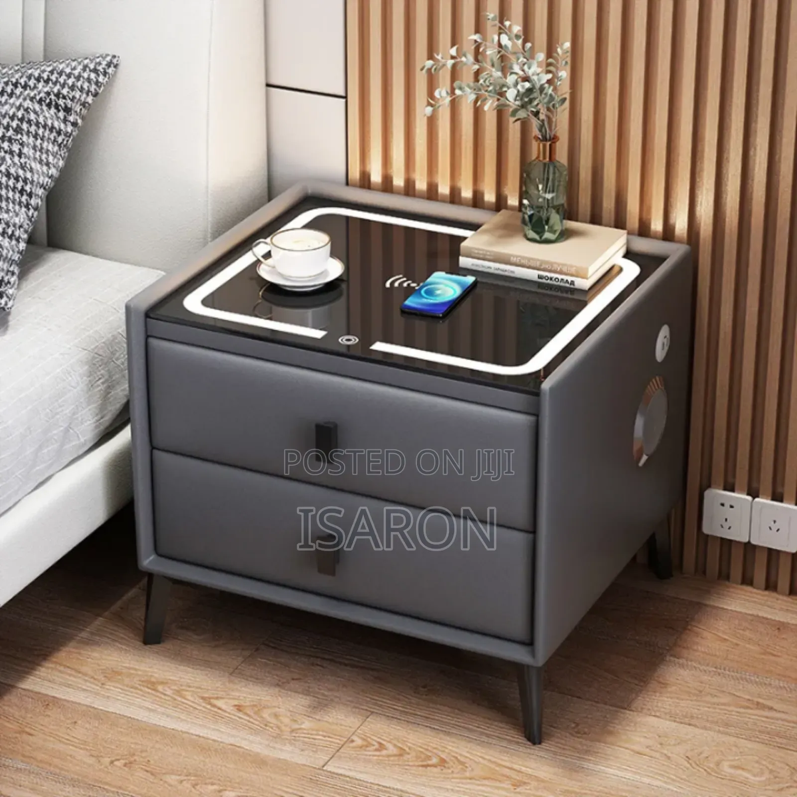 Bedside Luxury Smart Cabinet With Wireless Charging Speaker Inbuilt
