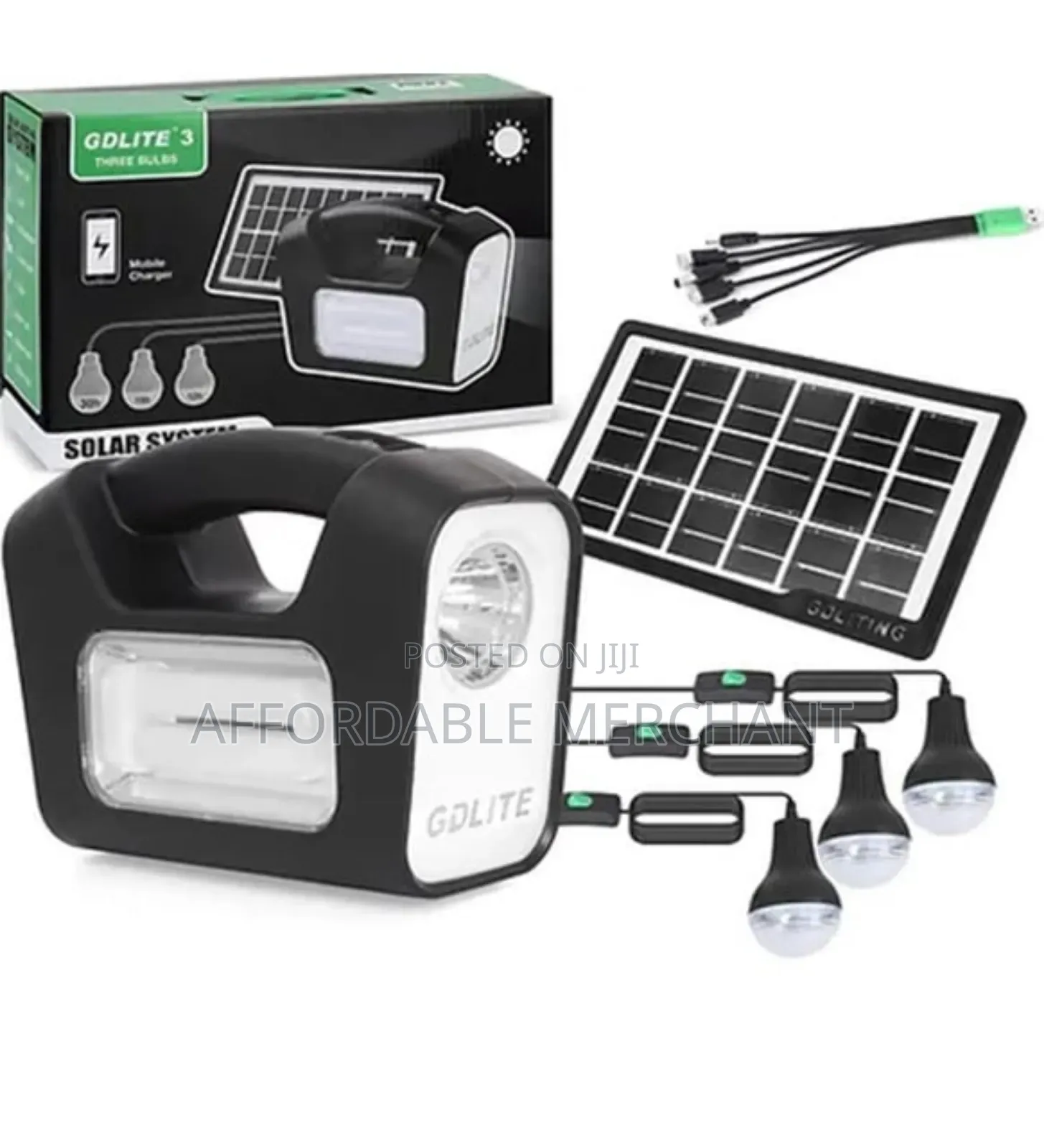 Solar Light With 3 Bulb (Gdlite 3)
