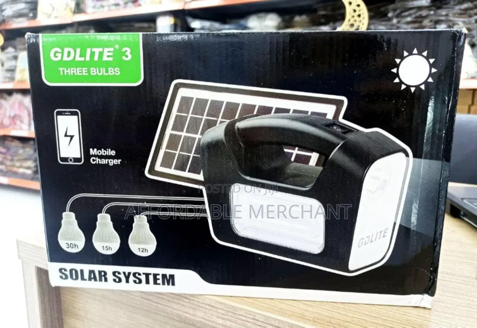 Gdlite Rechargeable Solar With 3 Bulb