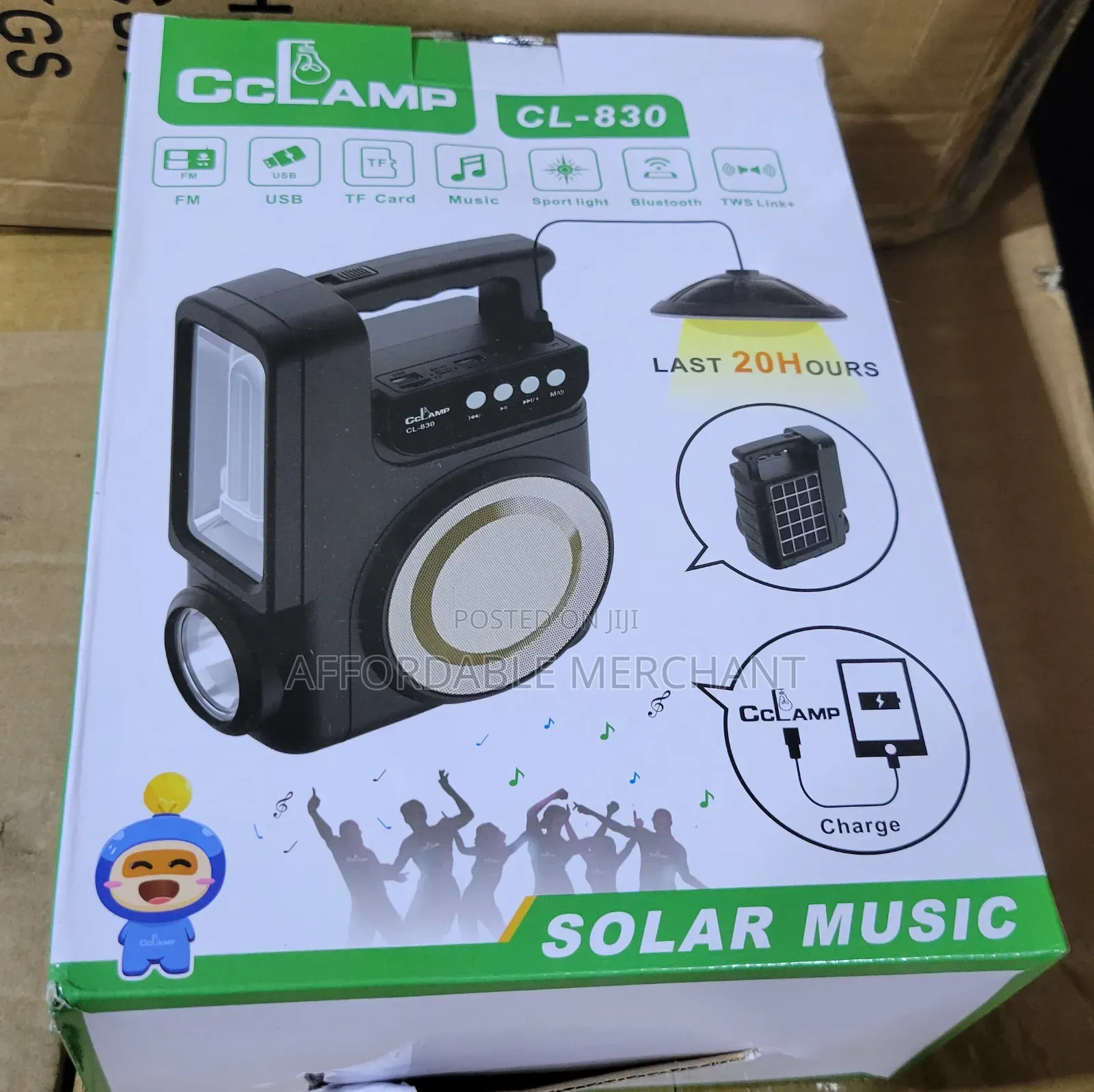 Cclamp Solar Music Machine/Lamp (Bluetooth Fm)