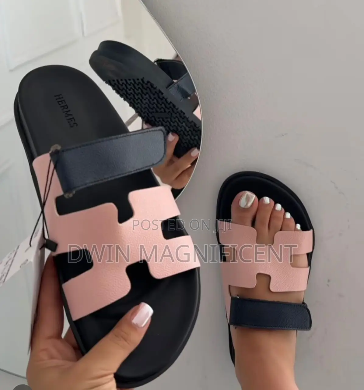 Hermès Grey H Slide Sandals – Effortless Luxury