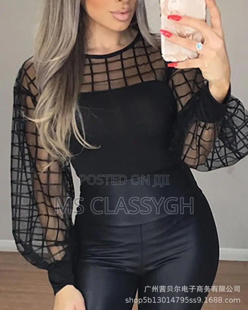 Womens Sexy Mesh Top Blouse