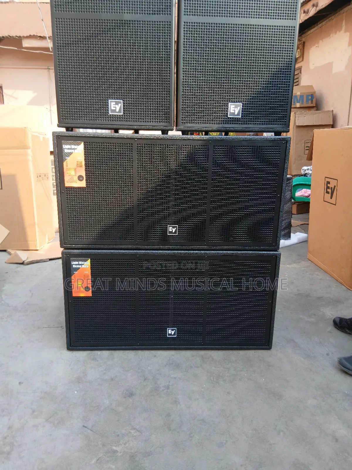 Ev Double Bass With a Pair of Ev Full Range Speakers