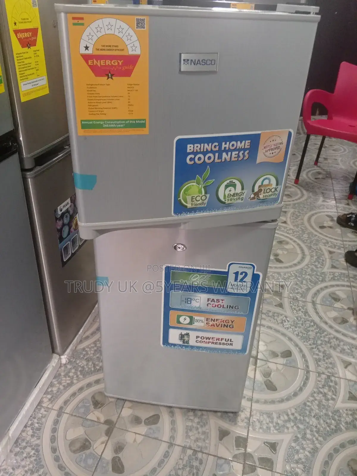 4 Shelves Nasco Fridge Freezer 108l Capacity Fridge Set