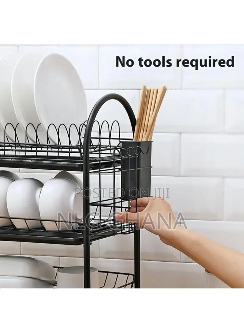 3 Tiers Kitchen Dish Rack Multifunctional Drainer. Tvx26753