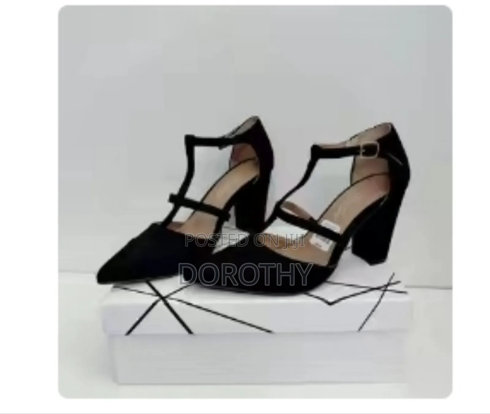 Ladies Block Heels Black 38 Only