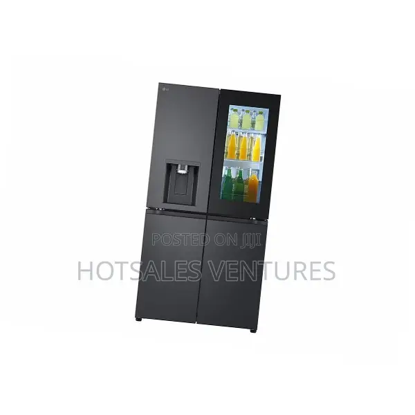 Lg 671l Black Glass Instaview French Door Fridge-Gc-X24ffcab