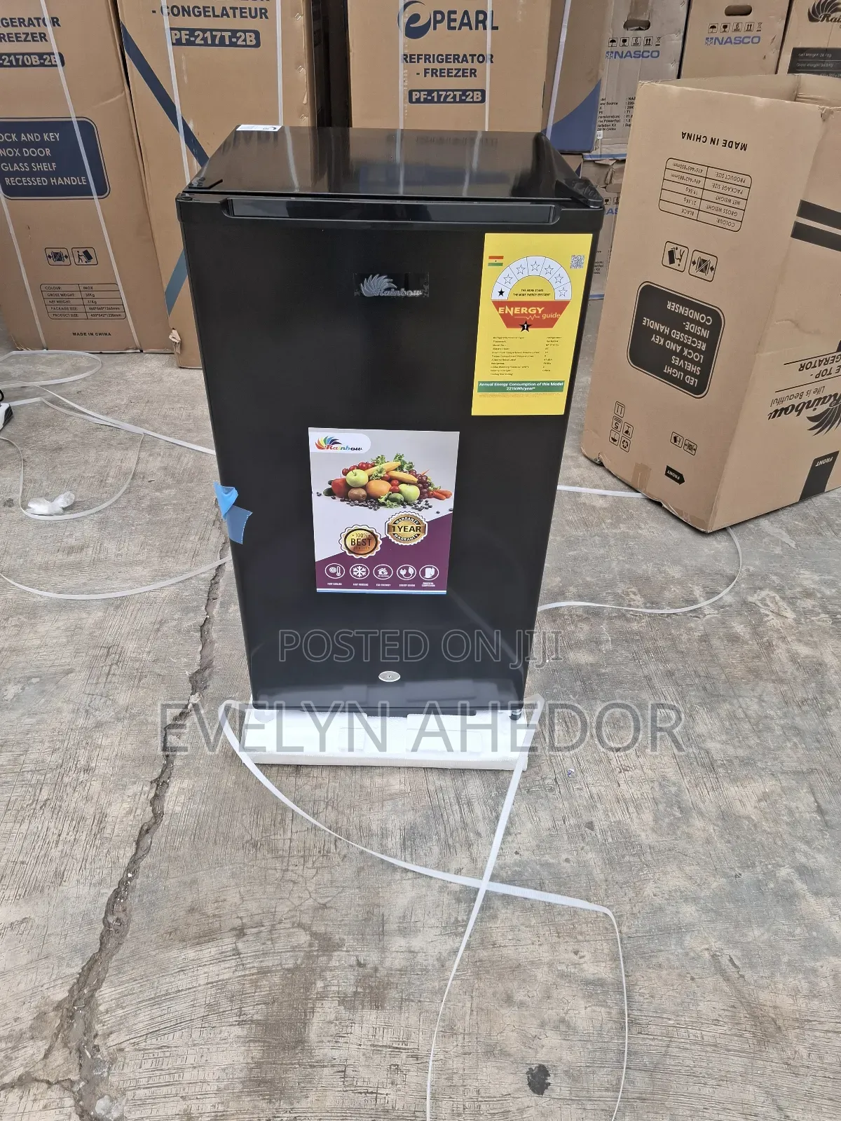 Rainbow Black Table Top Fridge 90 Litres for Sale