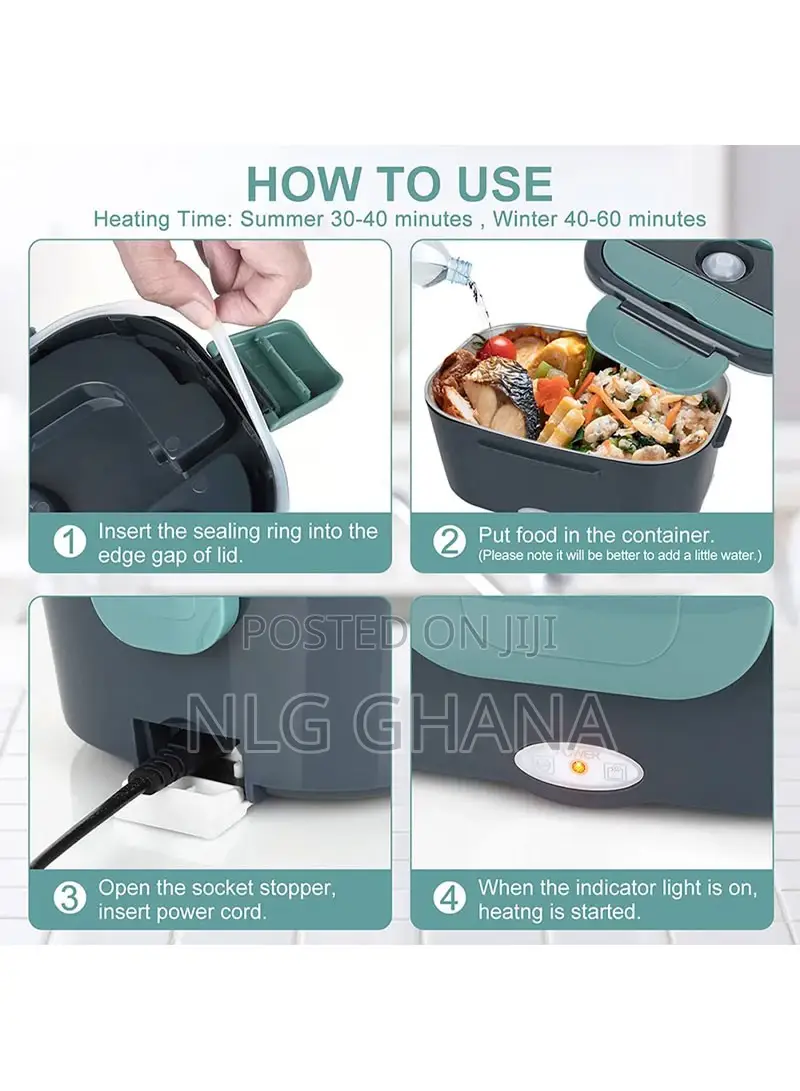 Heated Stainless Steel Lunch Box Food Warmer Set. Tvx11724