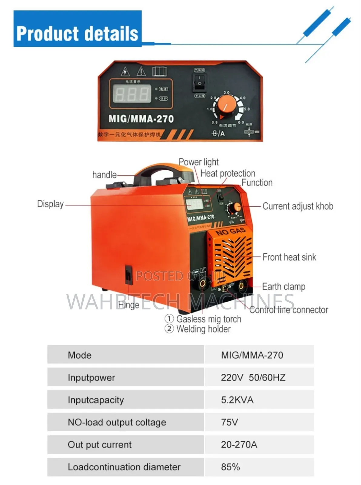 2in1 Mig Welding Machine 270a