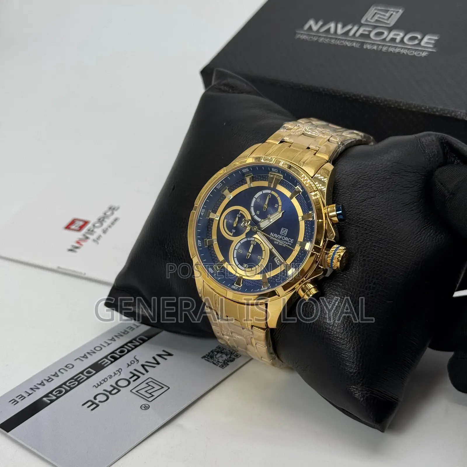 Solid Stainless Metal Chronograph Naviforce Watch