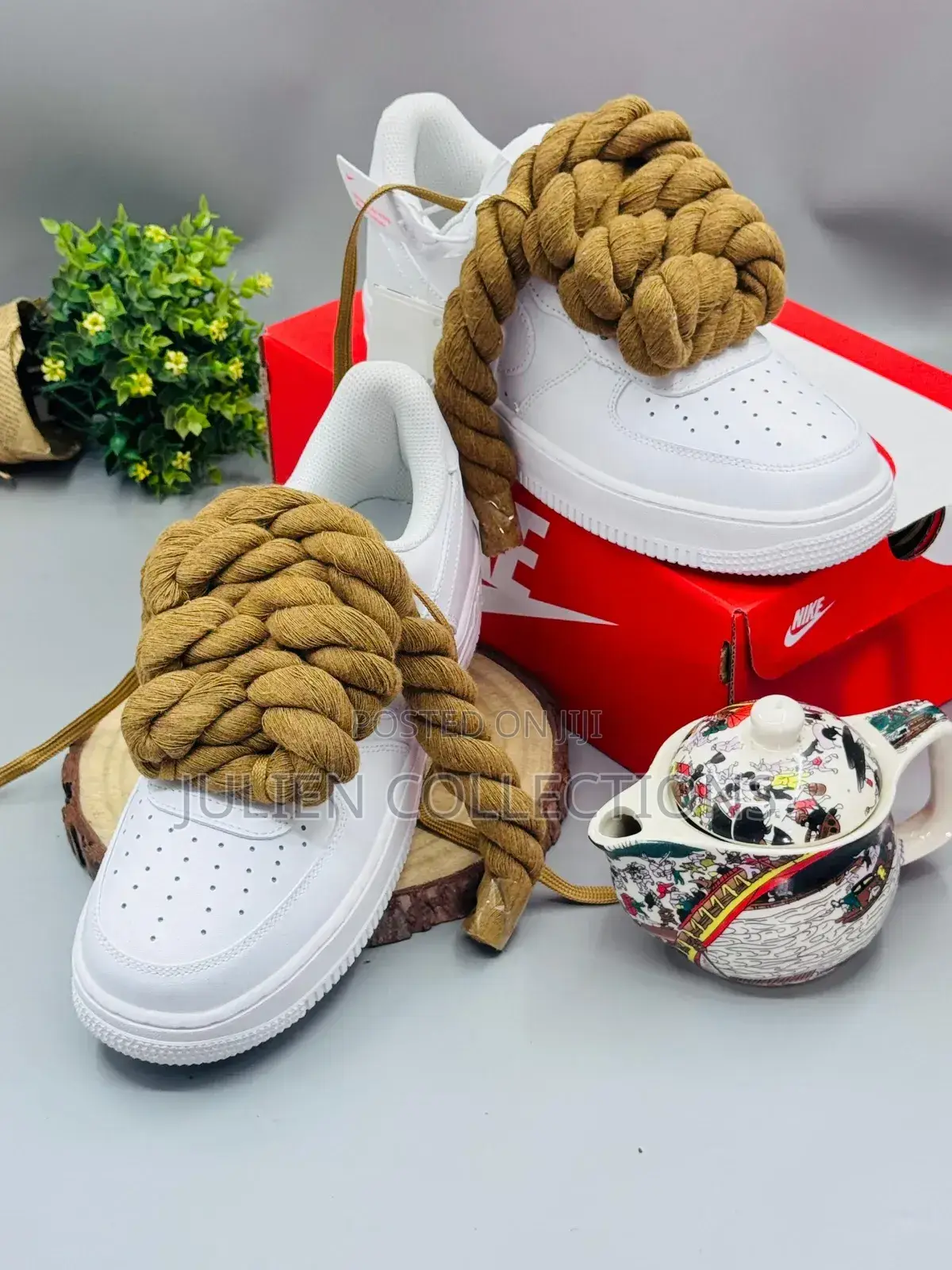 Nike Force Big Laces Pink and Gold