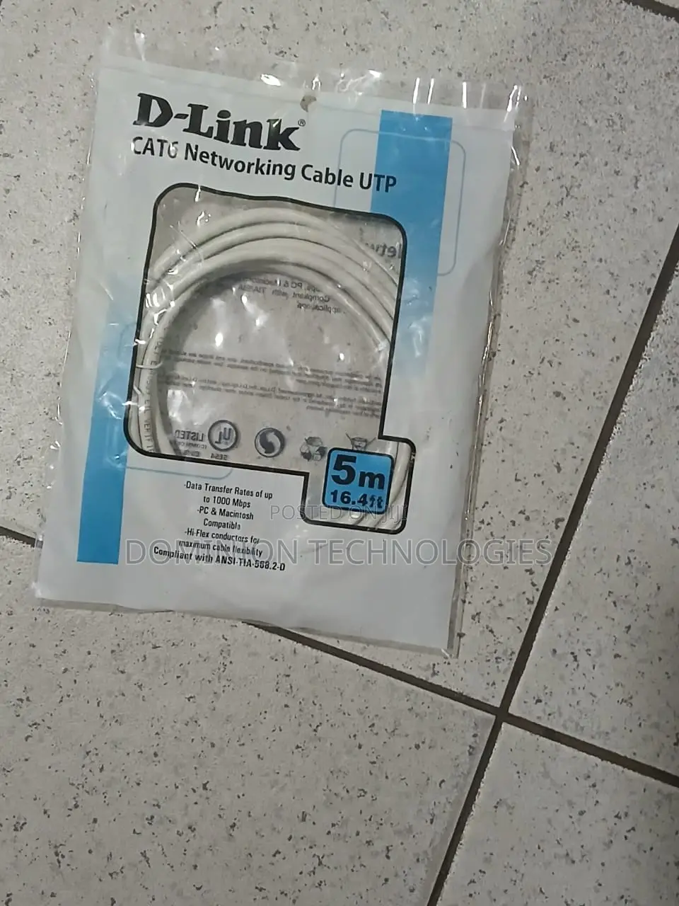 D-Link Cat6 Utp 24awg Round Patch Cord - 5m - Grey Color