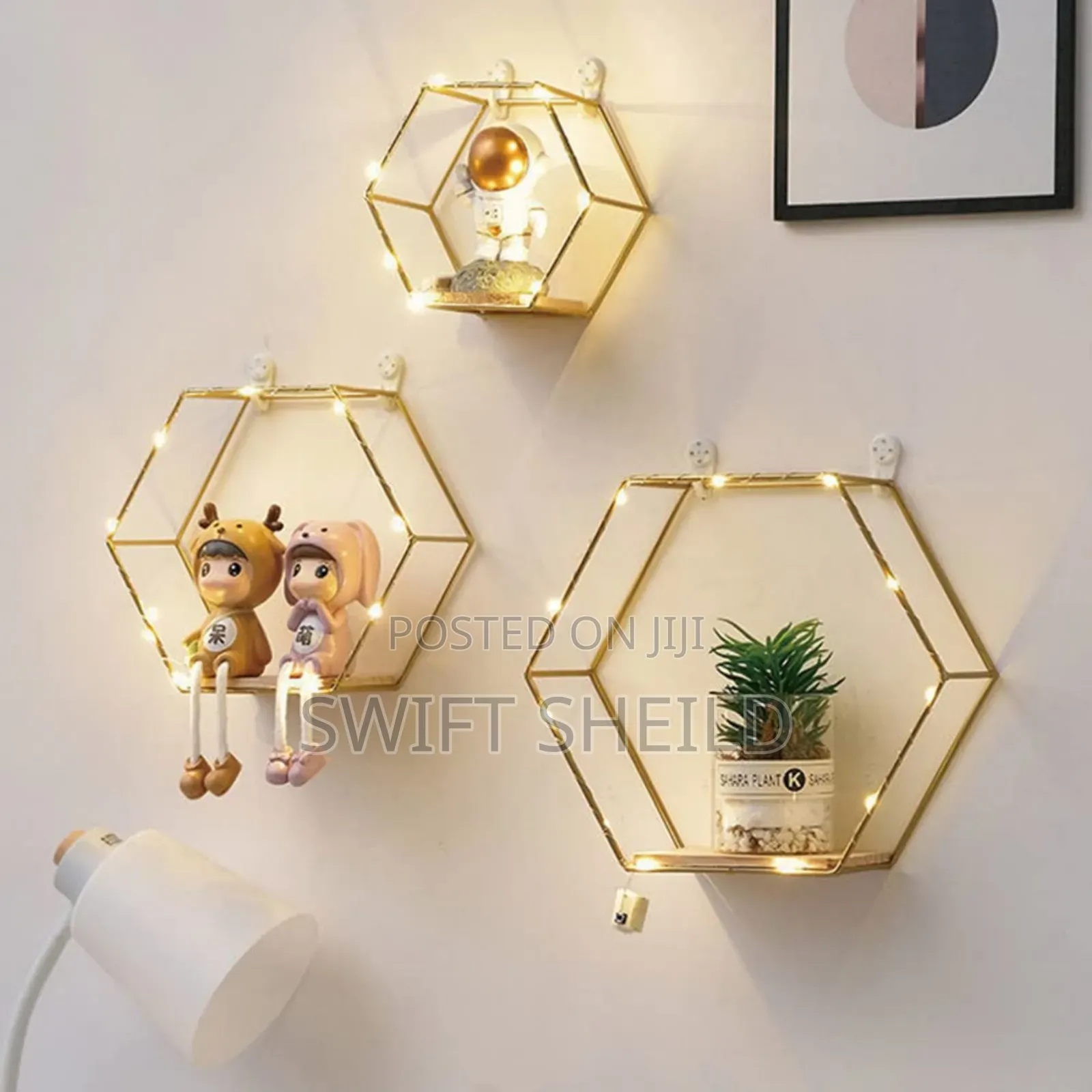 3 Set Metal Shelves With Lights