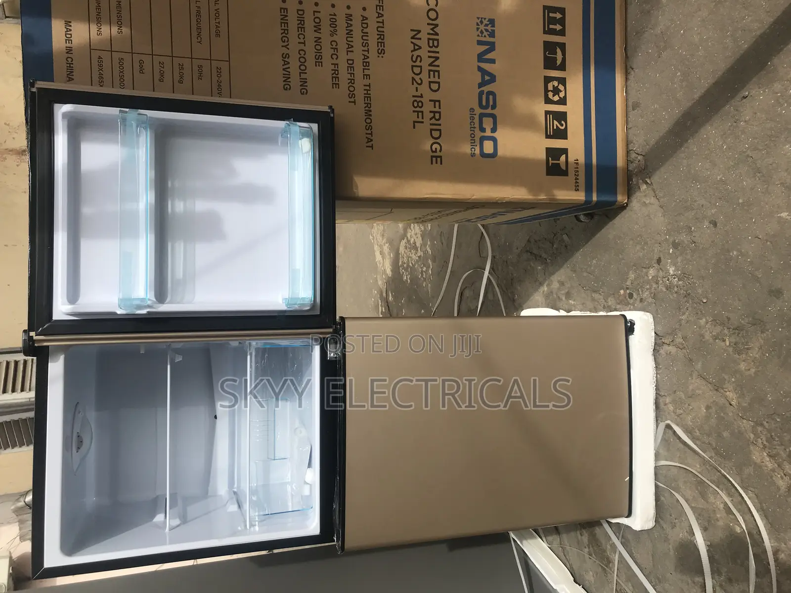 Nasco Nasf2-18fl 136liters Double Door Fridge