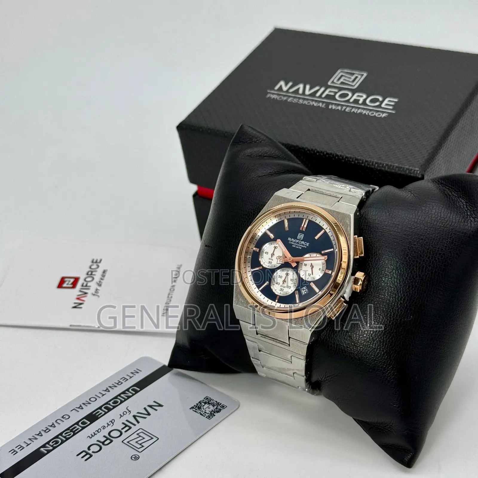Naviforce 8048 Ch – Sliver Rose Gold Men Watch