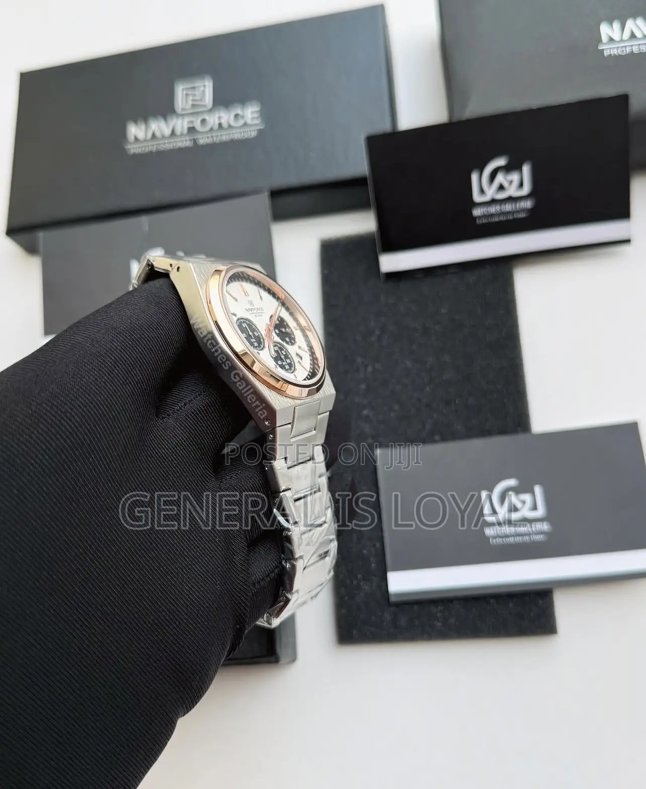 Naviforce 8048 Ch – Sliver Rose Gold Men Watch
