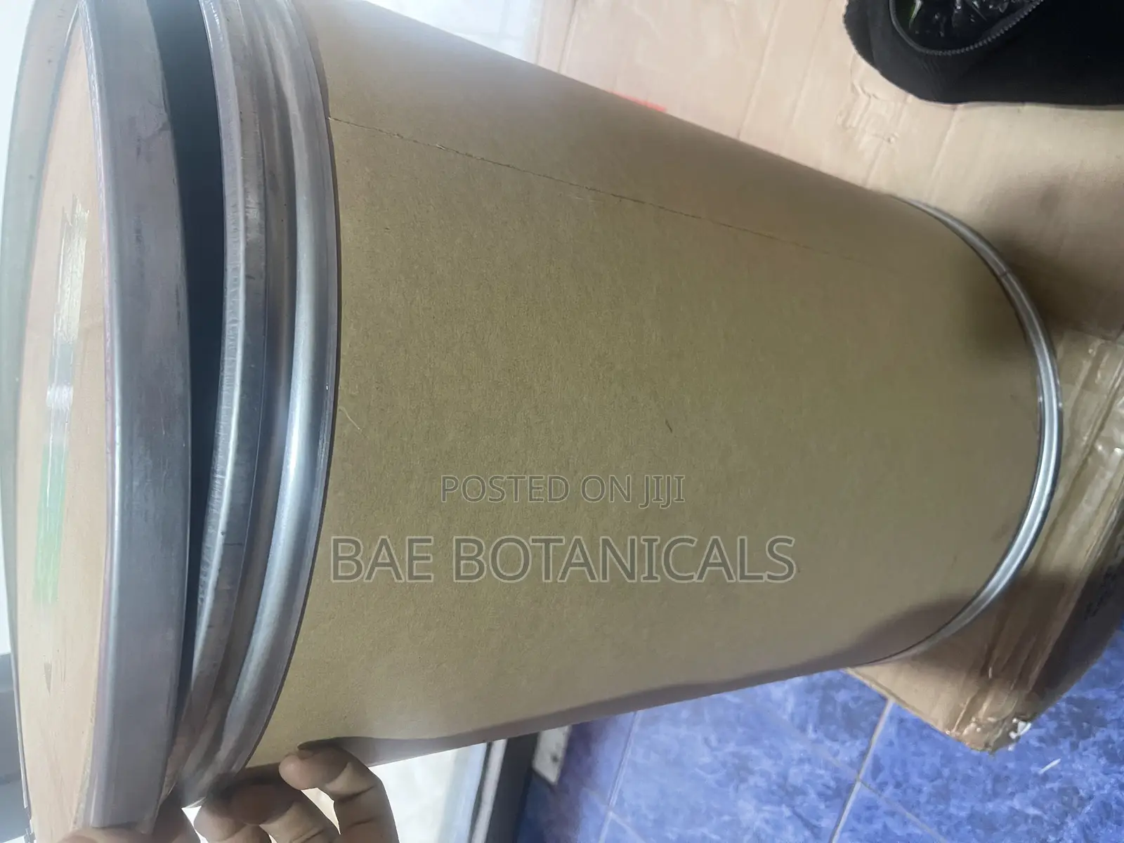 Empty Large Brown Kraft Paper Drum
